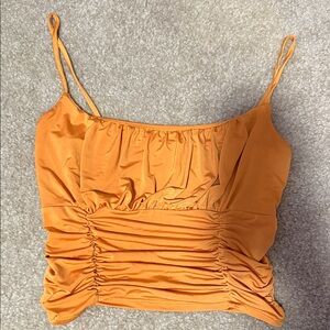 SHEIN Orange Ruched Camisole Top